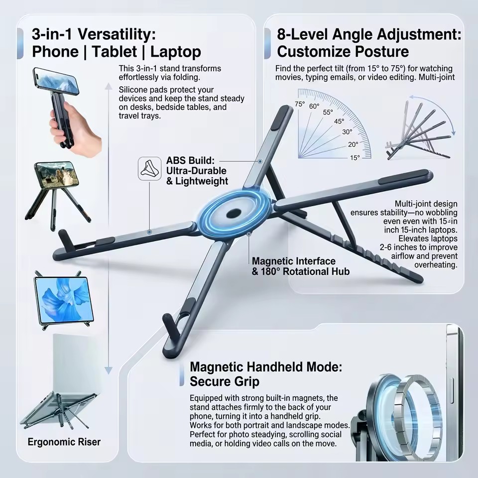 Laptop Extra Accessories - Supporto Magnetico Portatile per Telefono e